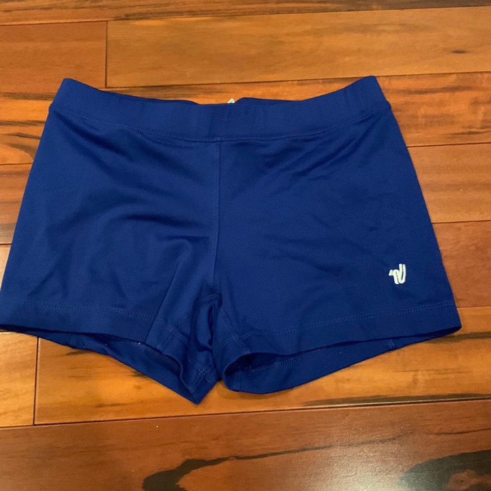 Womens small royal blue spandex athletic shorts.